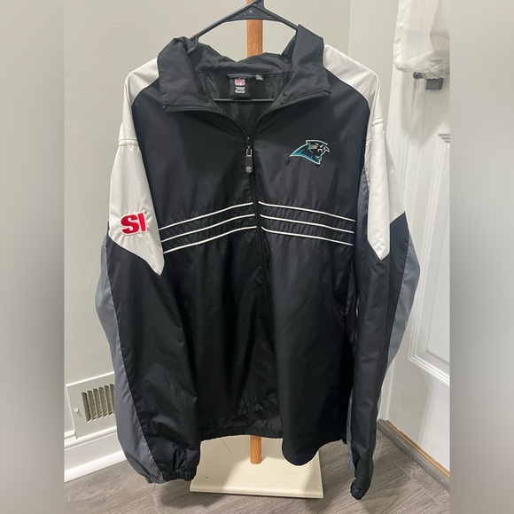 Reebok Men’s XL NFL Team Apparel Carolina Panthers SI Full Zipper Pockets Jacket - Picture 1 of 8